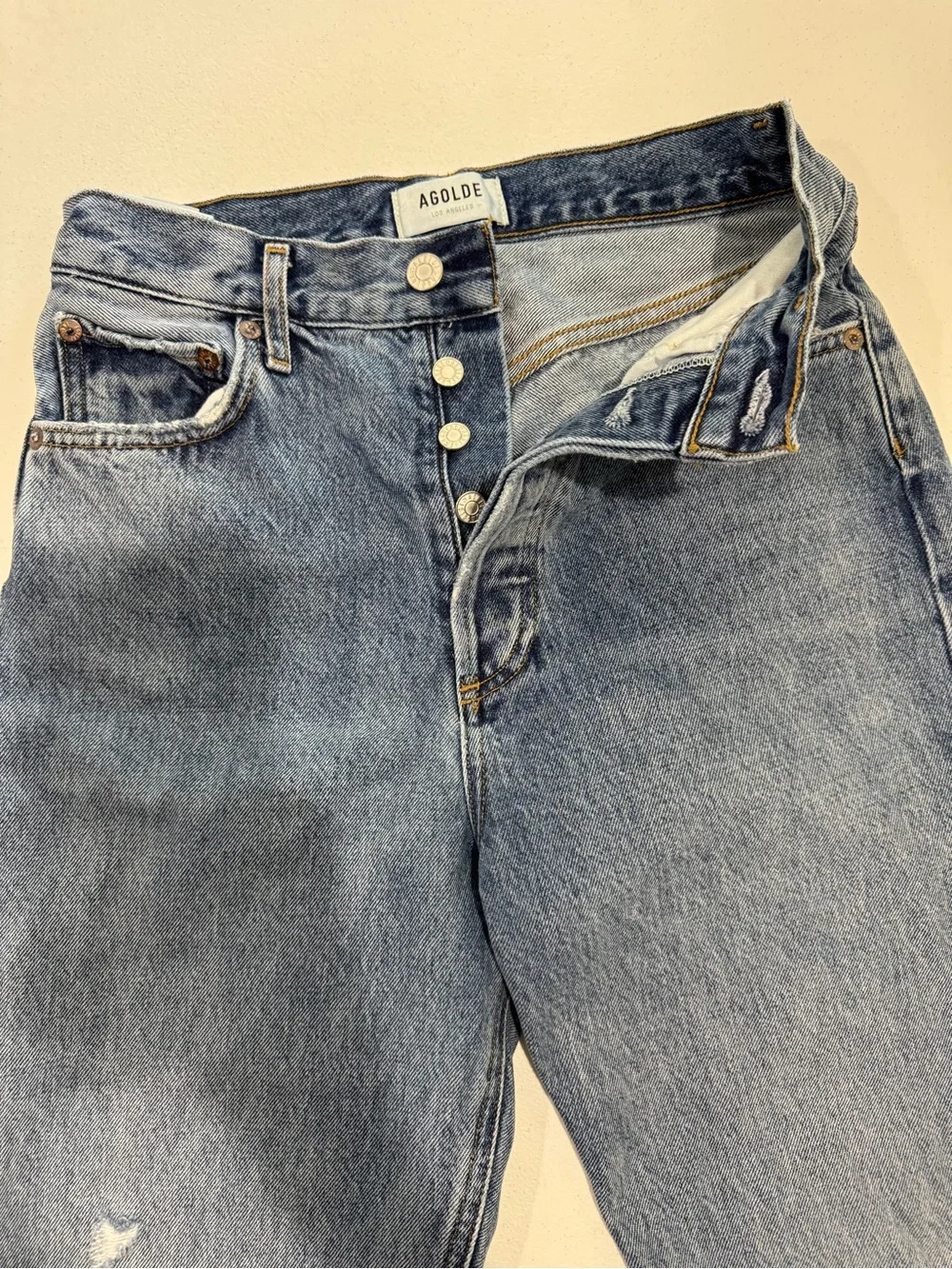 AGOLDE 90’s Pinch Waist Jeans Size 25 High Rise Straight Leg Distressed